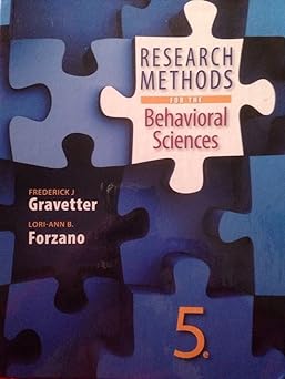 Research methods for the behavioral sciences
