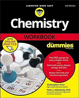 Chemistry workbook for dummies 3e + online practice