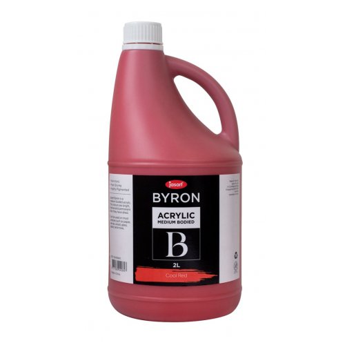 Acrylic Paint - Jasart Byron - 2 Litre - Cool Red, NON TOXIC