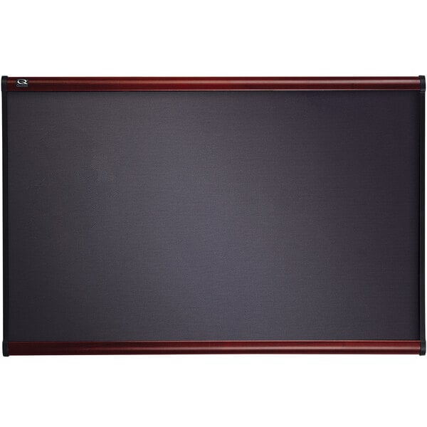 Quartet B447M Prestige Plus® 6x4 Diamond Mesh Fabric Bulletin Board - Mahogany