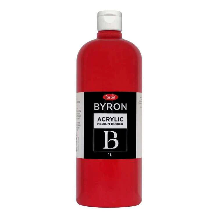 Jasart Byron Acrylic 1 Litre Cool Red, Non Toxic, Safe for Children To Use