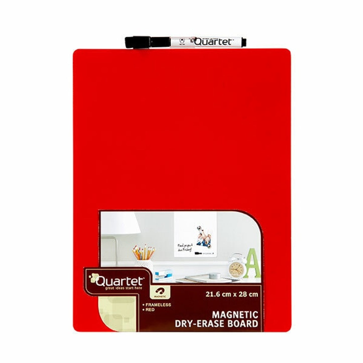 QUARTET #QT79554 WHITEBOARD MAGNETIC A4 TILE RED 216 X 280 MM