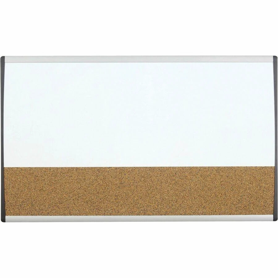 Quartet Arc Cubicle Combination Board - 30" (2.5 ft) Width x 18" (1.5 ft) Height - White Cork Surface - Silver Aluminum Frame - Horizontal - Magnetic
