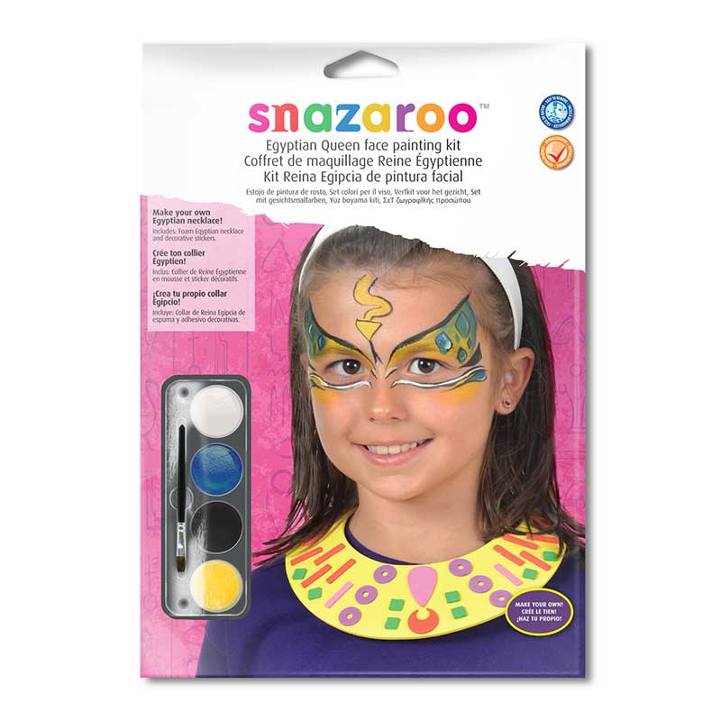 Snazaroo Egyptian Queen Face Painting Kit, World's Favourite Face and Body Paint, Non Toxic Colours, Made in UK, Hypo Allergenic and Easy to Remove