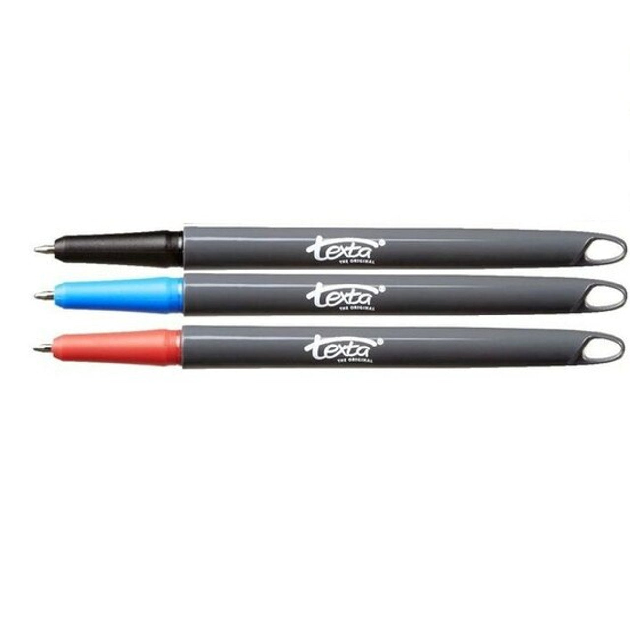 Texta Ballpoint Pen Three Colours, Black, Blue and Red, Pack 3 Hangsell