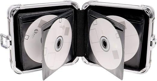 Leitz Vaultz CD DVD Hard Case Wallet 32 Disc Capacity Black + Sleeves, Supports over 120 KG of pressure without breaking