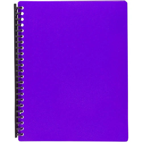 Display Book - Marbig - A4 - Easyzip Refillable - 20 Pocket - Purple