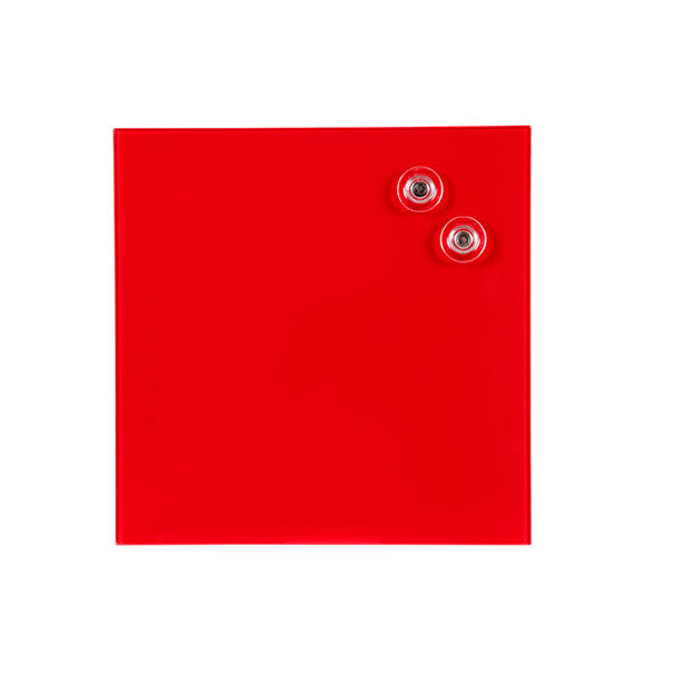 QUARTET GLASS BOARDS 300X300MM, PACK OF FOUR, RED AND WHITE