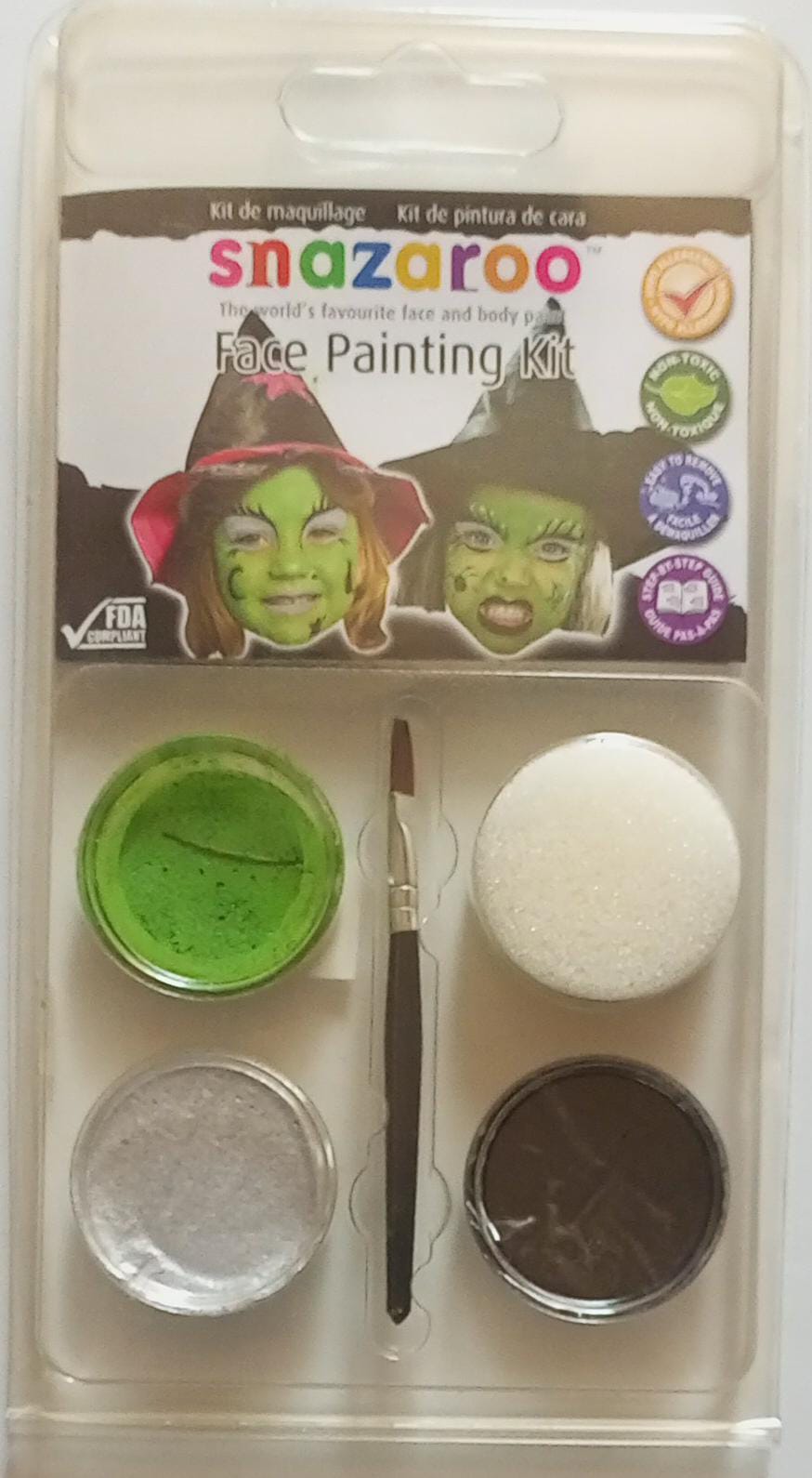 Snazaroo Face Painting Kit, 3 Colours, The World's Favourite Face and Body Paint, Non Toxic Colours, Made in UK, Hypo Allergenic and Easy to Remove