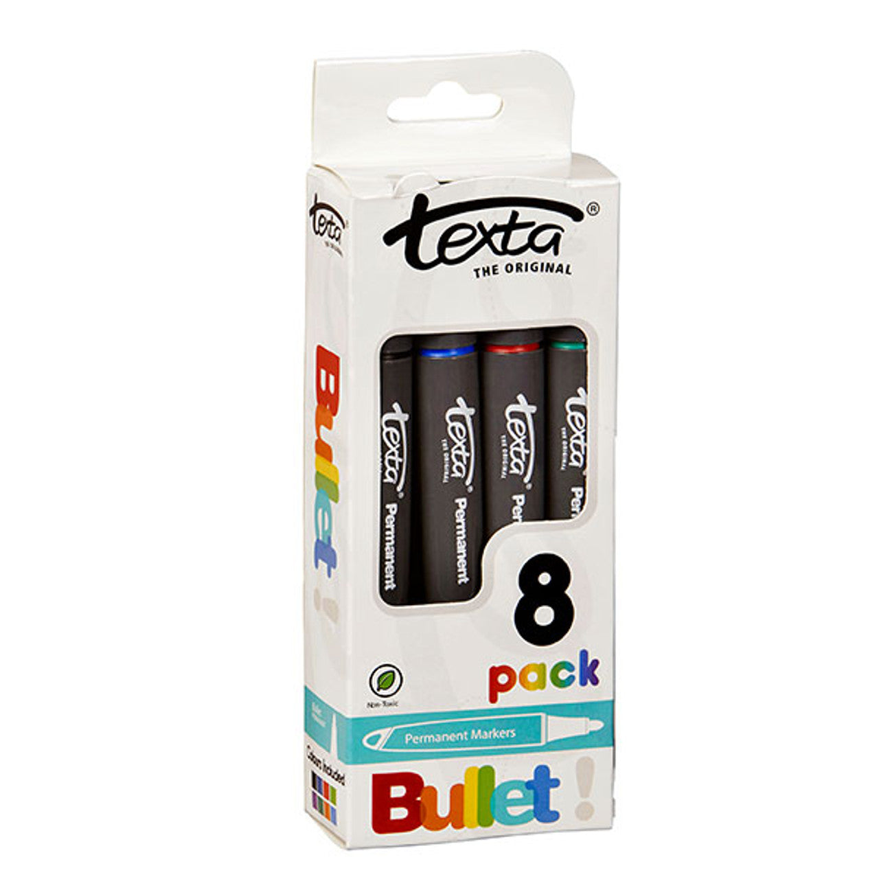 Texta Bullet Tip Permanent Marker Assorted Box 8